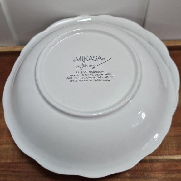 4) Mikasa Magnolia Coupe Soup Bowls 7.75" flower emboss Spring Line Larry Laslo - Picture 7 of 10